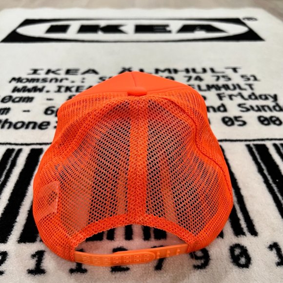 Cancun Mexico Logo Bright Neon Orange Trucker Beach Hat - Picture 4 of 8